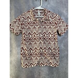 Disney Janie and Jack Moana Button Up Shirt Size 8 Tropical